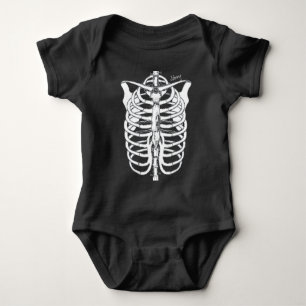Body Para Bebê Halloween Spookey Skeleton Bebê recém-nascido