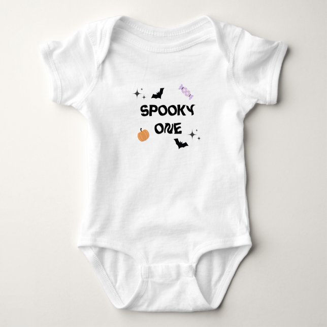 Body Para Bebê Halloween Spooky One Birthday (Frente)
