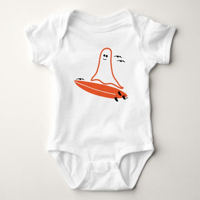 Body Para Bebê Halloween Surfer Ghost (Frente)