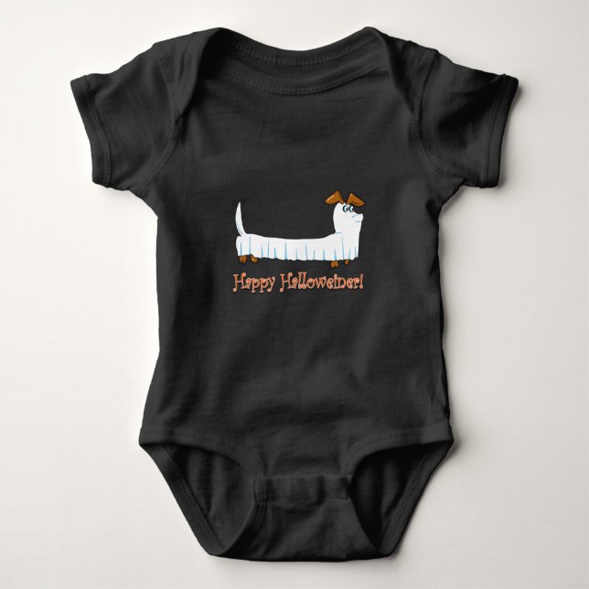Body Para Bebê Halloweiner Dachshund (Frente)