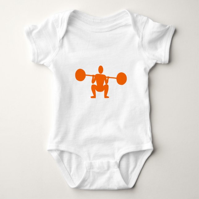 Body Para Bebê Halterofilista 01 - Laranja (Frente)