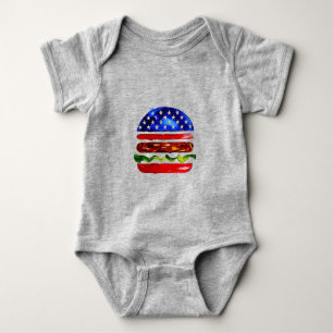 Body Para Bebê Hamburger América (Pintura Branca No. 5)