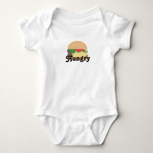 Body Para Bebê Hambúrguer Minimalista Comilão Faminto