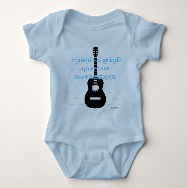 Body Para Bebê HAMbyWG - Romper, camiseta, Snap T - Guitarro (Frente)