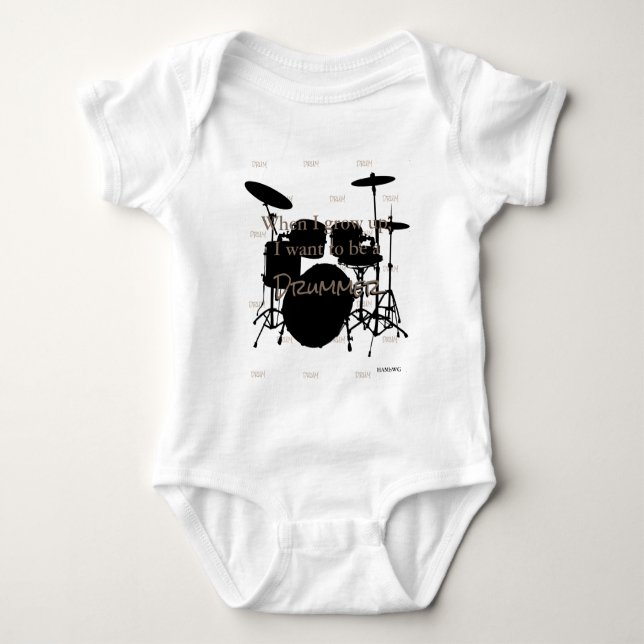 Body Para Bebê HAMbyWG - Romper, T-shirt, Snap T - Tema de Tambor (Frente)