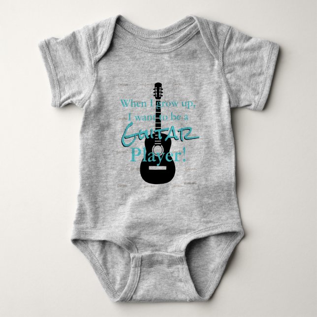 Body Para Bebê HAMbyWG - Romper, T-shirt, Snap T - Tema do Violão (Frente)