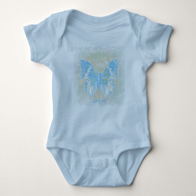 Body Para Bebê HAMbyWG - T-Shirt - Borboleta Azul (Frente)