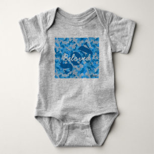 Body Para Bebê HAMbyWG - T-Shirt - Camuflagem Azul Filho Amado