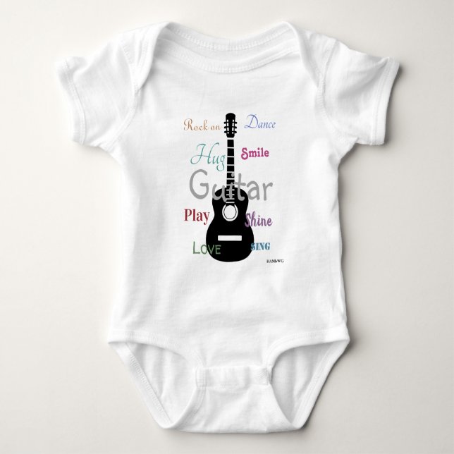 Body Para Bebê HAMbyWG - Tema de Guitarra (Frente)