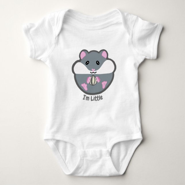 Body Para Bebê Hamster baby outfit "I'm Little" Baby Bodysuit (Frente)