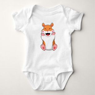 Body Para Bebê Hamster com Cheeks vermelho
