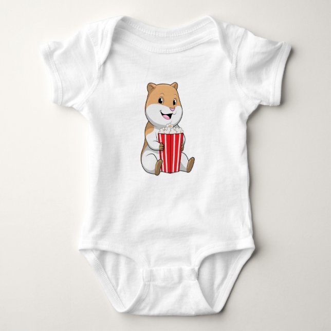 Body Para Bebê Hamster com Cone de Pipoca (Frente)