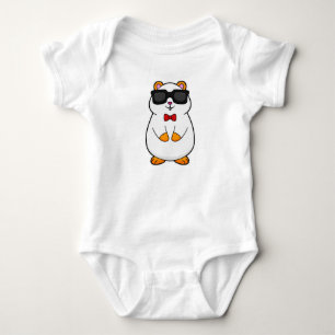 Body Para Bebê Hamster com óculos de sol e Arco