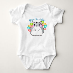 Body Para Bebê Hamster de Kawaii, Cinza bonita
