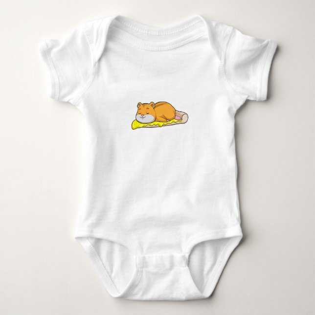Body Para Bebê Hamster e Pizza com Queijo (Frente)