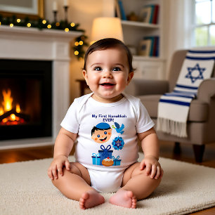 Body Para Bebê 👶 🍩 Hanukkah, 1rua do bebê - com um bebê j