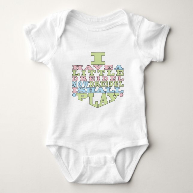 Body Para Bebê Hanukkah Baby Body Suit "DREIDEL PLAY" (Frente)