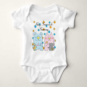 Body Para Bebê Hanukkah Baby Jersey Personaliza "Hug Sameach"