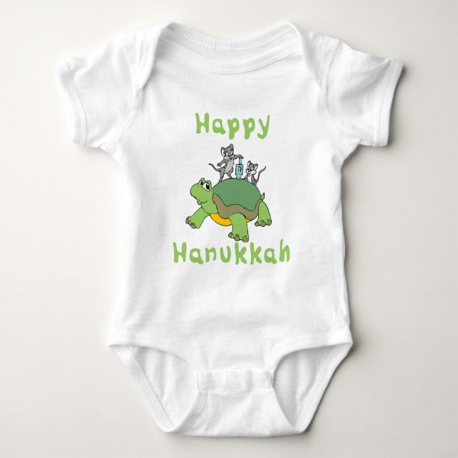 Body Para Bebê Hanukkah feliz (Frente)