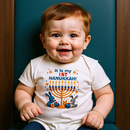 Body Para Bebê Hanukkah Iluminado com os Pequenos