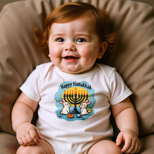 Body Para Bebê Hanukkah Iluminado com Pequenos