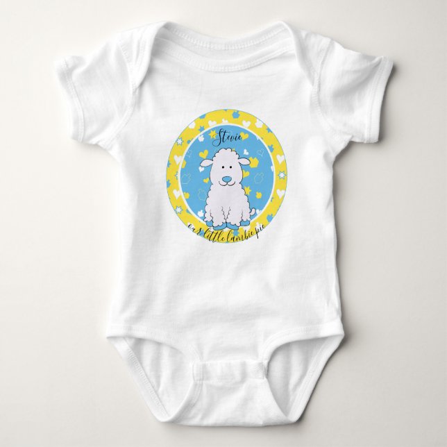 Body Para Bebê Hanukkah "Lambie Pie" Baby Jersey Bodyfato (Frente)