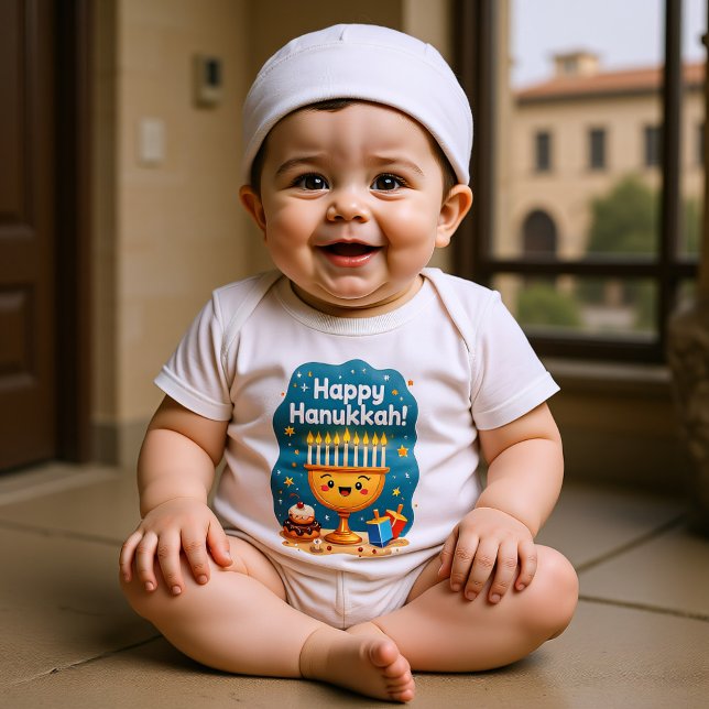 Body Para Bebê Hanukkah Latke Dropper (Hanukkah Latke Dropper Baby Bodysuit)