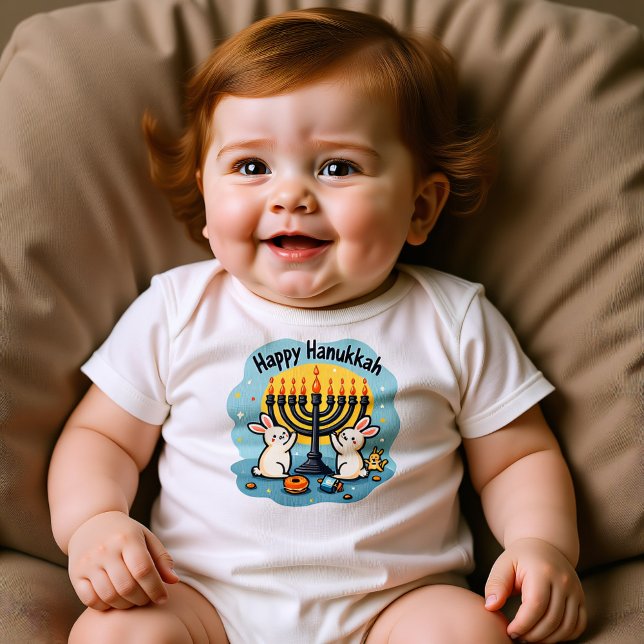 Body Para Bebê Hanukkah Lit with Littles (Hanukkah Lit with Littles Baby Bodysuit)