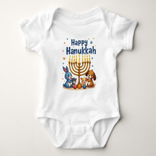 Body Para Bebê Hanukkah Tiny Tots & Dreidel Spots
