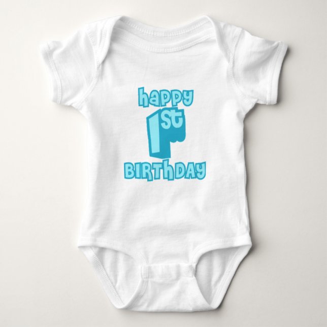 Body Para Bebê Happy 1st Birthday Celebration – Cute birthday  (Frente)