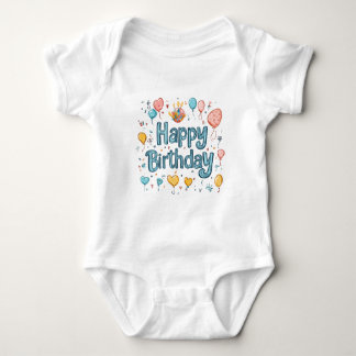 Body Para Bebê Happy 1st Birthday – Cute balloon