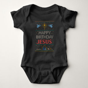 Body Para Bebê Happy Birthday Jesus Ugly Chrismas Sweater