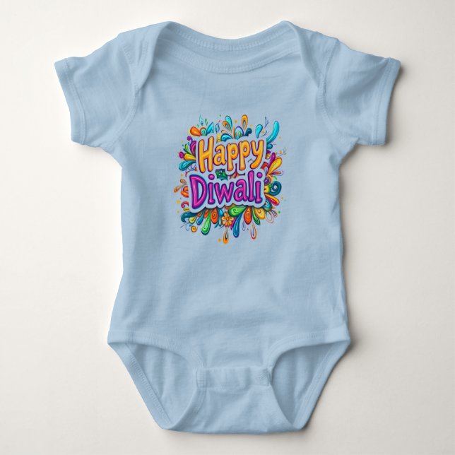 Body Para Bebê Happy Diwali (Frente)