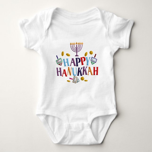 Body Para Bebê Happy Hanukkah (Frente)