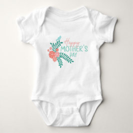 Body Para Bebê Happy mother's day text flowers bird