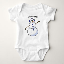 Body Para Bebê Happy Snowman Meu Primeiro Inverno