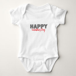 Body Para Bebê 'Happy Valentine's Day' Checkered Letters Fun Love