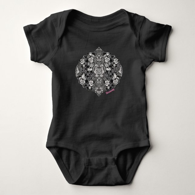 Body Para Bebê Harmonia Floral de Renda (Frente)