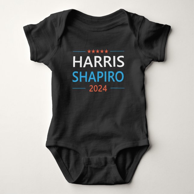 Body Para Bebê Harris Shapiro 2024 Kamala Harris Democrata (Frente)