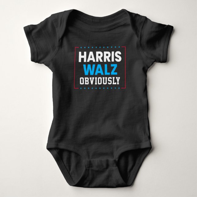 Body Para Bebê Harris Walz 2024 Obviamente (Frente)