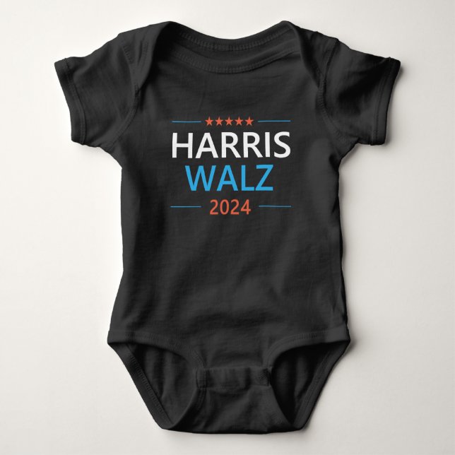 Body Para Bebê Harris Walz 2024 para Presidente (Frente)