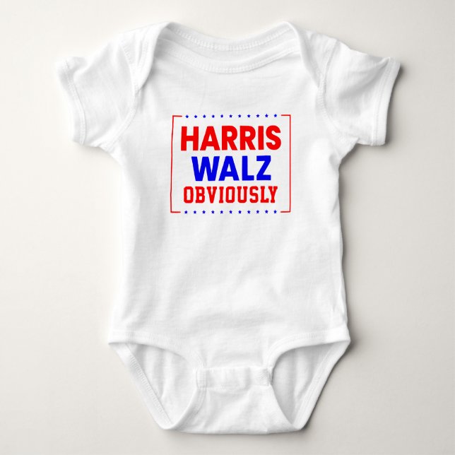 Body Para Bebê Harris Walz Obviamente Kamala Harris para Presiden (Frente)