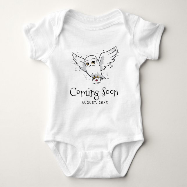 Body Para Bebê Harry Potter | Anúncio de Bebê Hedwig (Frente)