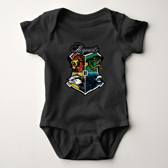 Body Para Bebê HARRY POTTER™ | Crachá atlético HOGWARTS™ (Frente)