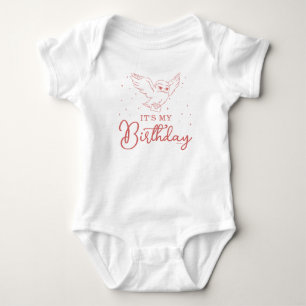 Body Para Bebê Harry Potter Hedwig Rosa Aniversário Mágico