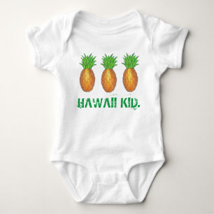 Body Para Bebê Hawaii Kid Ilha Tropical do Havaí - Abacaxi