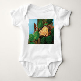 Body Para Bebê Hazel dormouse comendo avelã