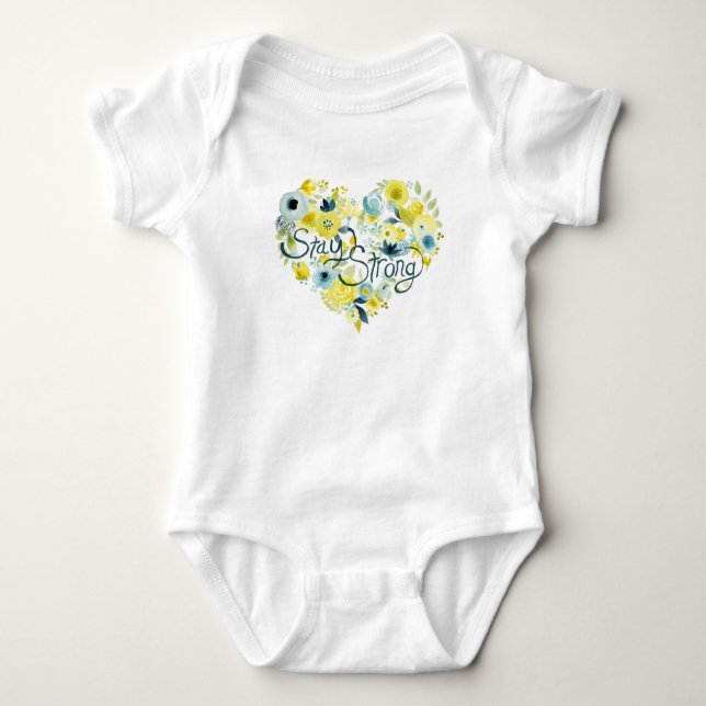 Body Para Bebê Heart Floral I (Frente)