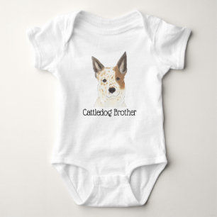 Body Para Bebê Heeler de Cattledog Vermelho Personalizável