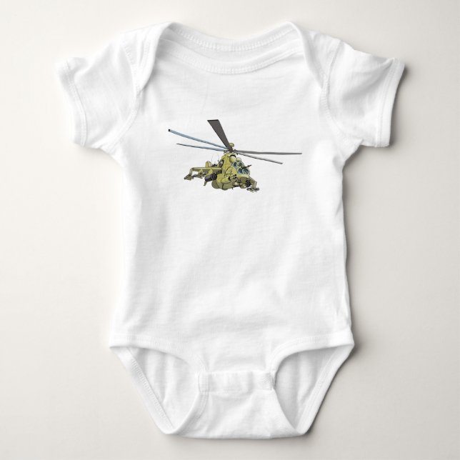 Body Para Bebê Helicóptero de desenho "Hind" (Frente)